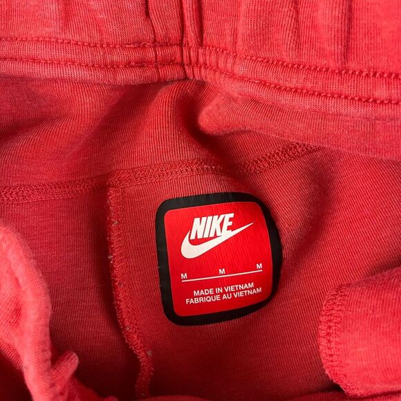 Nike NSW Tech Fleece Joggers Red Black Men's M Sweatpants Tapered Leg - Picture 4 of 11